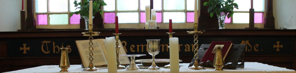 Altar set for Holy Communion